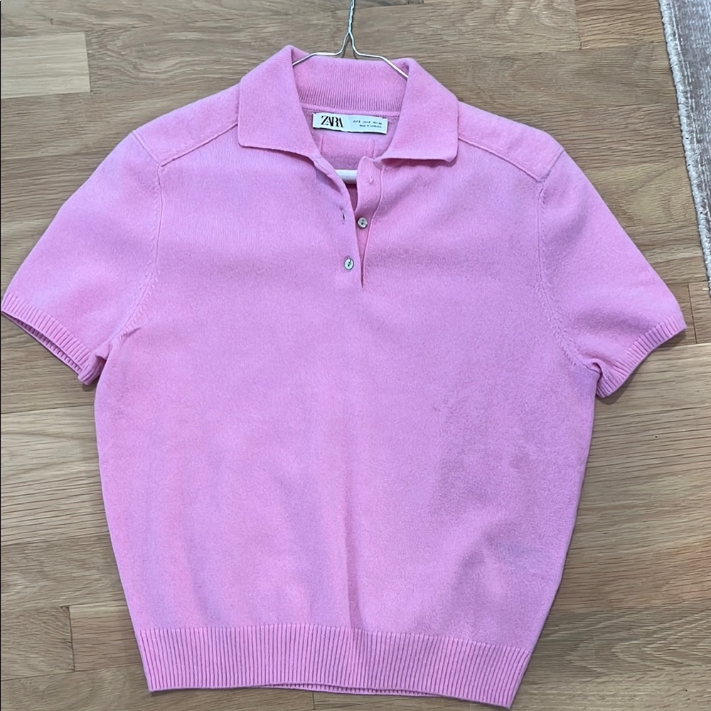 Zara Light Pink Polo Sweater